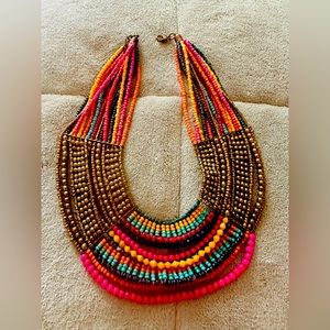 Beaded choker/ bib necklace, vintage